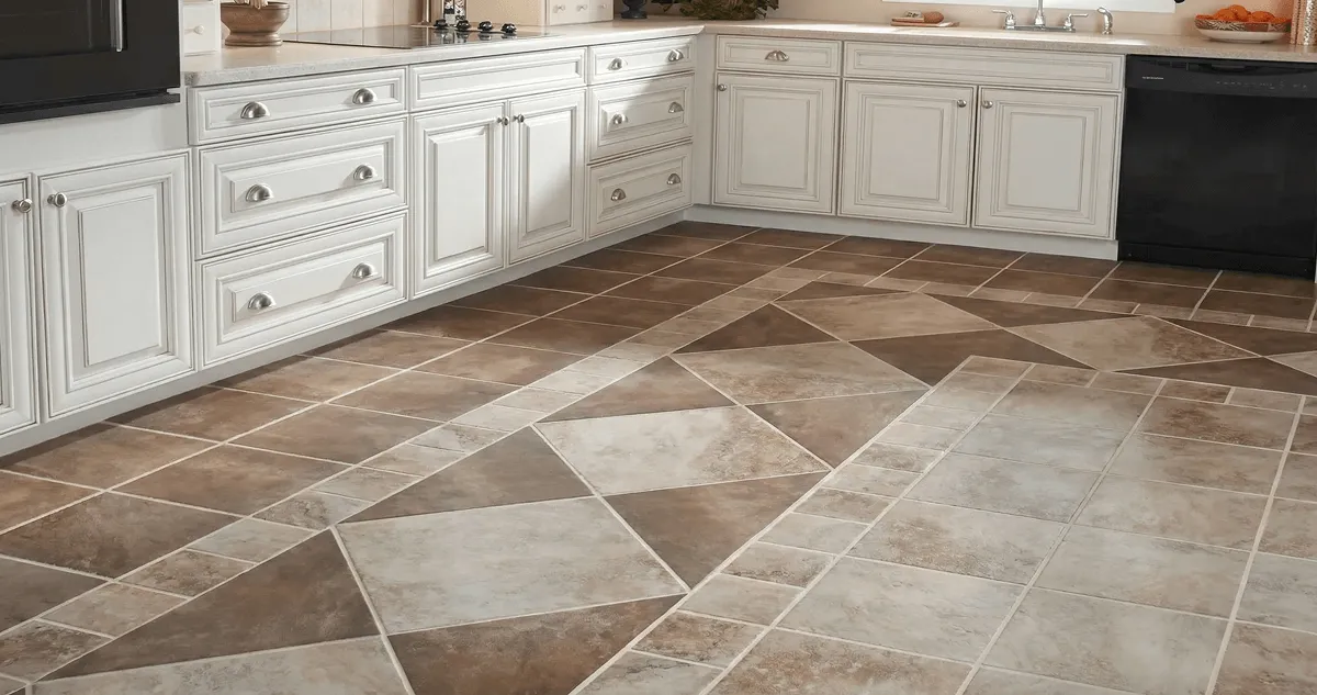Kitchen with white cabinets and a professionally installed tile floor in Fort Worth, TX